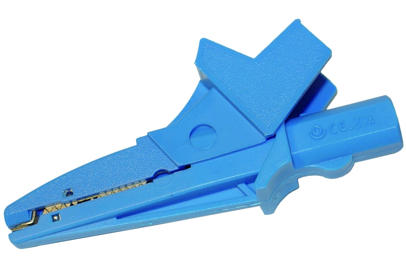 Alligator clip, blue, 1 kV, 20 A (WAKROBU20K02)